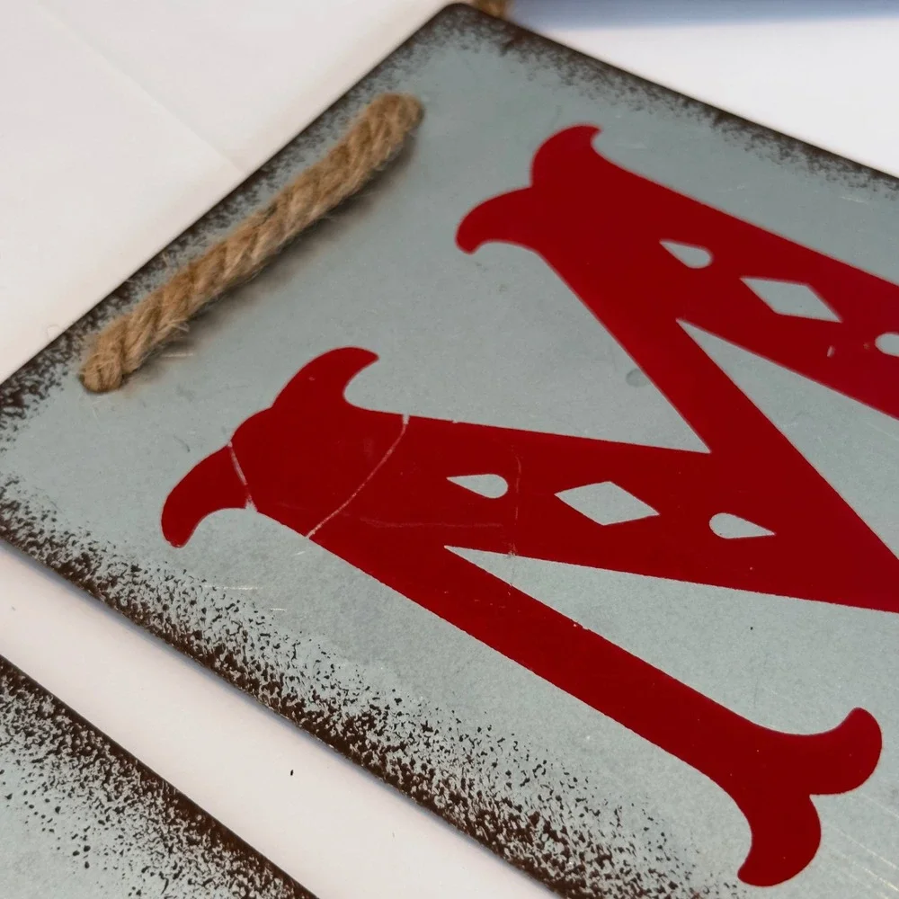 Merry Christmas Galvanized Metal Banner Rustic‎ Farmhouse Holiday Bunting 42in